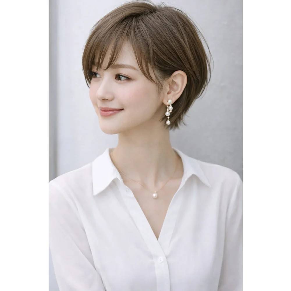 明るめベージュの上品ショート