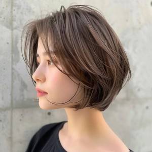  ふんわり丸みのあるショートボブ 